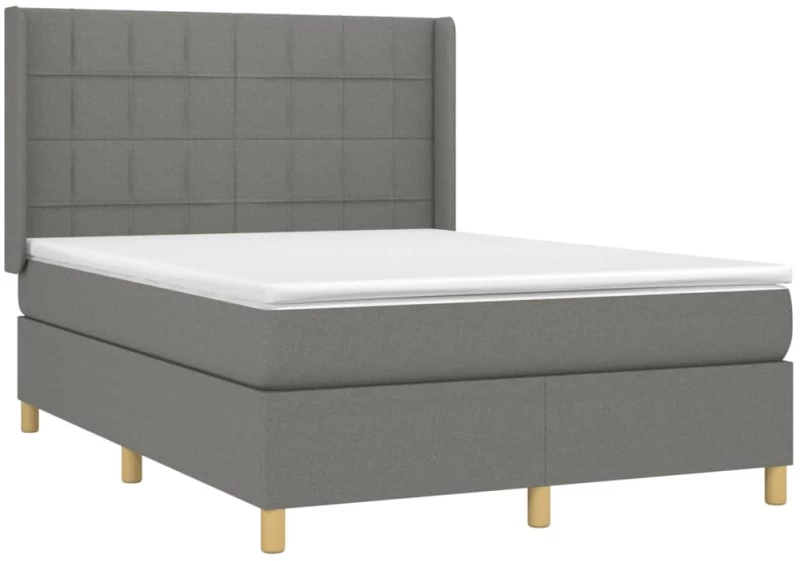 ΚΡΕΒΑΤΙ BOXSPRING ΜΕ ΣΤΡΩΜΑ & LED ΣΚ.ΓΚΡΙ 140X190ΕΚ. ΥΦΑΣΜΑΤΙΝΟ 3138870