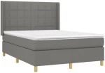 ΚΡΕΒΑΤΙ BOXSPRING ΜΕ ΣΤΡΩΜΑ & LED ΣΚ.ΓΚΡΙ 140X190ΕΚ. ΥΦΑΣΜΑΤΙΝΟ 3138870
