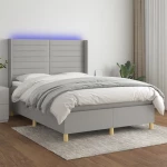 ΚΡΕΒΑΤΙ BOXSPRING ΜΕ ΣΤΡΩΜΑ & LED ΑΝ.ΓΚΡΙ 140X200ΕΚ. ΥΦΑΣΜΑΤΙΝΟ 3138957