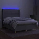 ΚΡΕΒΑΤΙ BOXSPRING ΜΕ ΣΤΡΩΜΑ & LED ΑΝ.ΓΚΡΙ 140X200ΕΚ. ΥΦΑΣΜΑΤΙΝΟ 3138957