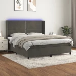 ΚΡΕΒΑΤΙ BOXSPRING ΜΕ ΣΤΡΩΜΑ & LED ΣΚ. ΓΚΡΙ 180X200ΕΚ. ΒΕΛΟΥΔΙΝΟ 3139518
