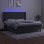 ΚΡΕΒΑΤΙ BOXSPRING ΜΕ ΣΤΡΩΜΑ & LED ΣΚ. ΓΚΡΙ 180X200ΕΚ. ΒΕΛΟΥΔΙΝΟ 3139518