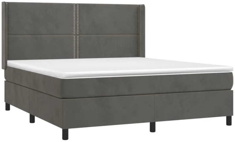 ΚΡΕΒΑΤΙ BOXSPRING ΜΕ ΣΤΡΩΜΑ & LED ΣΚ. ΓΚΡΙ 180X200ΕΚ. ΒΕΛΟΥΔΙΝΟ 3139518