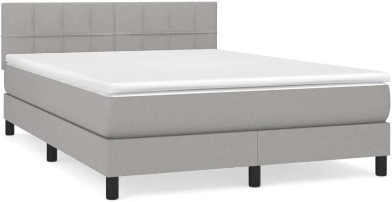 ΚΡΕΒΑΤΙ BOXSPRING ΜΕ ΣΤΡΩΜΑ ΑΝΟΙΧΤΟ ΓΚΡΙ 140X190 ΕΚ. ΥΦΑΣΜΑΤΙΝΟ 3140049