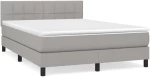 ΚΡΕΒΑΤΙ BOXSPRING ΜΕ ΣΤΡΩΜΑ ΑΝΟΙΧΤΟ ΓΚΡΙ 140X190 ΕΚ. ΥΦΑΣΜΑΤΙΝΟ 3140049