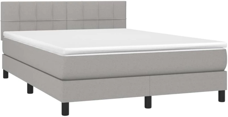 ΚΡΕΒΑΤΙ BOXSPRING ΜΕ ΣΤΡΩΜΑ ΑΝΟΙΧΤΟ ΓΚΡΙ 140X190 ΕΚ. ΥΦΑΣΜΑΤΙΝΟ 3140049