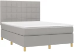ΚΡΕΒΑΤΙ BOXSPRING ΜΕ ΣΤΡΩΜΑ ΑΝΟΙΧΤΟ ΓΚΡΙ 140X190 ΕΚ. ΥΦΑΣΜΑΤΙΝΟ 3142329