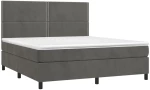 ΚΡΕΒΑΤΙ BOXSPRING ΜΕ ΣΤΡΩΜΑ ΣΚΟΥΡΟ ΓΚΡΙ 180X200 ΕΚ. ΒΕΛΟΥΔΙΝΟ 3142978