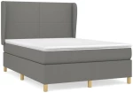 ΚΡΕΒΑΤΙ BOXSPRING ΜΕ ΣΤΡΩΜΑ ΣΚΟΥΡΟ ΓΚΡΙ 140X200 ΕΚ ΥΦΑΣΜΑΤΙΝΟ 3128366