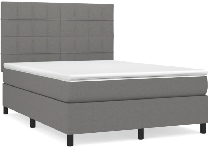 ΚΡΕΒΑΤΙ BOXSPRING ΜΕ ΣΤΡΩΜΑ ΣΚΟΥΡΟ ΓΚΡΙ 140X200 ΕΚ ΥΦΑΣΜΑΤΙΝΟ 3141778