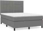 ΚΡΕΒΑΤΙ BOXSPRING ΜΕ ΣΤΡΩΜΑ ΣΚΟΥΡΟ ΓΚΡΙ 140X200 ΕΚ ΥΦΑΣΜΑΤΙΝΟ 3141778