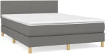 ΚΡΕΒΑΤΙ BOXSPRING ΜΕ ΣΤΡΩΜΑ ΣΚΟΥΡΟ ΓΚΡΙ 140X190 ΕΚ. ΥΦΑΣΜΑΤΙΝΟ 3140450