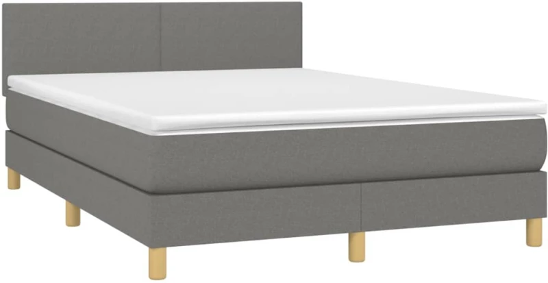 ΚΡΕΒΑΤΙ BOXSPRING ΜΕ ΣΤΡΩΜΑ ΣΚΟΥΡΟ ΓΚΡΙ 140X190 ΕΚ. ΥΦΑΣΜΑΤΙΝΟ 3140450