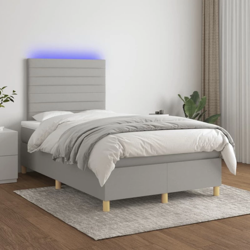 ΚΡΕΒΑΤΙ BOXSPRING ΜΕ ΣΤΡΩΜΑ & LED ΑΝ.ΓΚΡΙ 120X200 ΕΚ ΥΦΑΣΜΑΤΙΝΟ 3135501