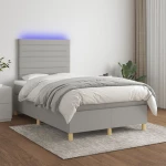 ΚΡΕΒΑΤΙ BOXSPRING ΜΕ ΣΤΡΩΜΑ & LED ΑΝ.ΓΚΡΙ 120X200 ΕΚ ΥΦΑΣΜΑΤΙΝΟ 3135501