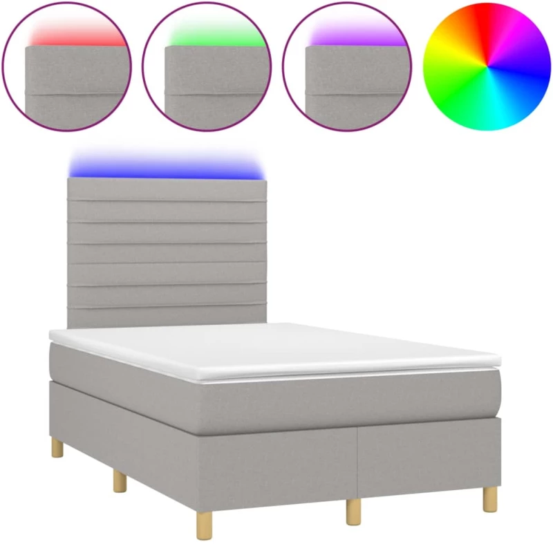 ΚΡΕΒΑΤΙ BOXSPRING ΜΕ ΣΤΡΩΜΑ & LED ΑΝ.ΓΚΡΙ 120X200 ΕΚ ΥΦΑΣΜΑΤΙΝΟ 3135501