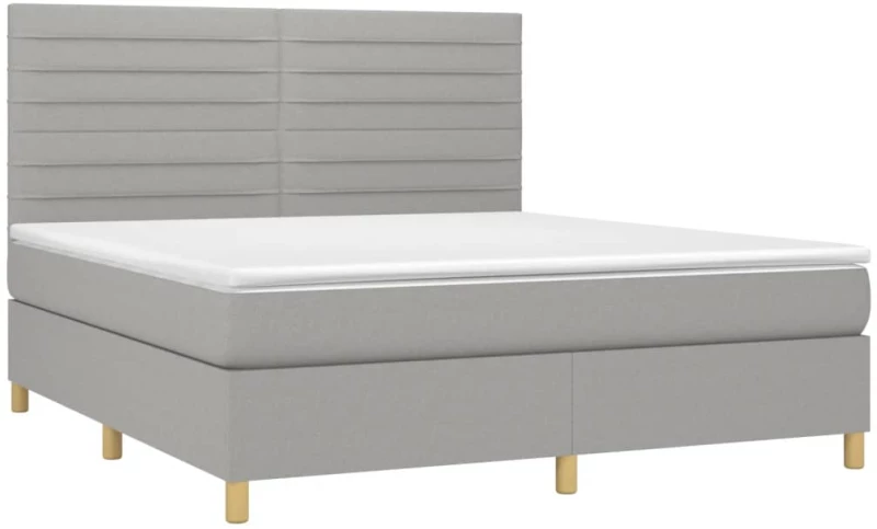 ΚΡΕΒΑΤΙ BOXSPRING ΜΕ ΣΤΡΩΜΑ & LED ΑΝ.ΓΚΡΙ 180X200ΕΚ. ΥΦΑΣΜΑΤΙΝΟ 3135533
