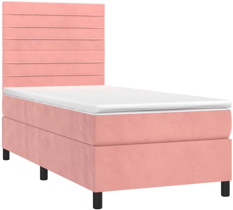 ΚΡΕΒΑΤΙ BOXSPRING ΜΕ ΣΤΡΩΜΑ & LED ΡΟΖ 100X200 ΕΚ. ΒΕΛΟΥΔΙΝΟ 3136172