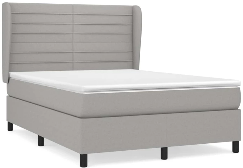 ΚΡΕΒΑΤΙ BOXSPRING ΜΕ ΣΤΡΩΜΑ ΑΝΟΙΧΤΟ ΓΚΡΙ 140X200 ΕΚ. ΥΦΑΣΜΑΤΙΝΟ 3128045
