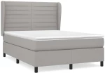 ΚΡΕΒΑΤΙ BOXSPRING ΜΕ ΣΤΡΩΜΑ ΑΝΟΙΧΤΟ ΓΚΡΙ 140X200 ΕΚ. ΥΦΑΣΜΑΤΙΝΟ 3128045