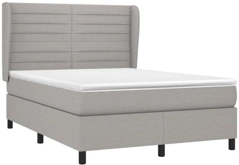 ΚΡΕΒΑΤΙ BOXSPRING ΜΕ ΣΤΡΩΜΑ ΑΝΟΙΧΤΟ ΓΚΡΙ 140X200 ΕΚ. ΥΦΑΣΜΑΤΙΝΟ 3128045