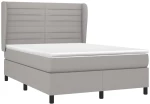 ΚΡΕΒΑΤΙ BOXSPRING ΜΕ ΣΤΡΩΜΑ ΑΝΟΙΧΤΟ ΓΚΡΙ 140X200 ΕΚ. ΥΦΑΣΜΑΤΙΝΟ 3128045