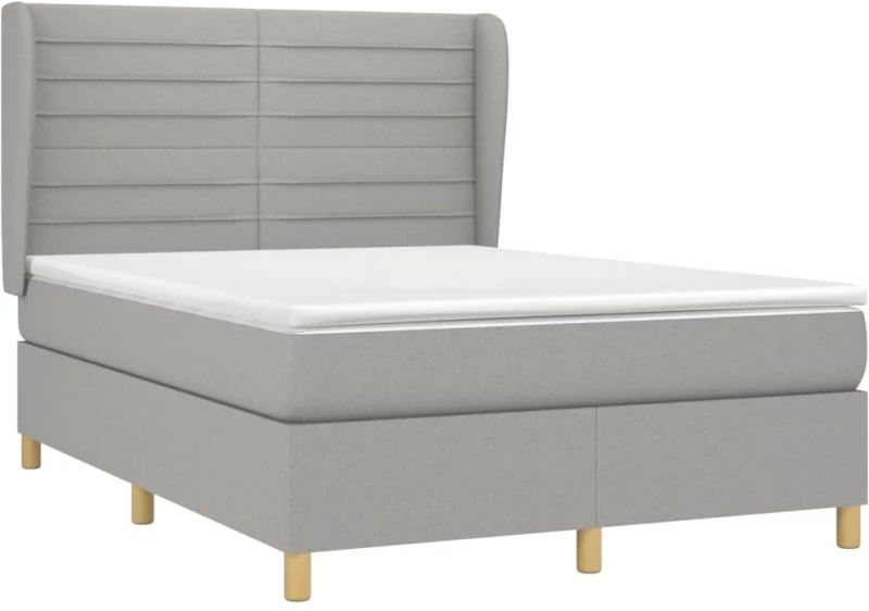 ΚΡΕΒΑΤΙ BOXSPRING ΜΕ ΣΤΡΩΜΑ ΑΝΟΙΧΤΟ ΓΚΡΙ 140X200 ΕΚ. ΥΦΑΣΜΑΤΙΝΟ 3128605