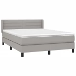 ΚΡΕΒΑΤΙ BOXSPRING ΜΕ ΣΤΡΩΜΑ ΑΝΟΙΧΤΟ ΓΚΡΙ 140X190 ΕΚ. ΥΦΑΣΜΑΤΙΝΟ 3129785