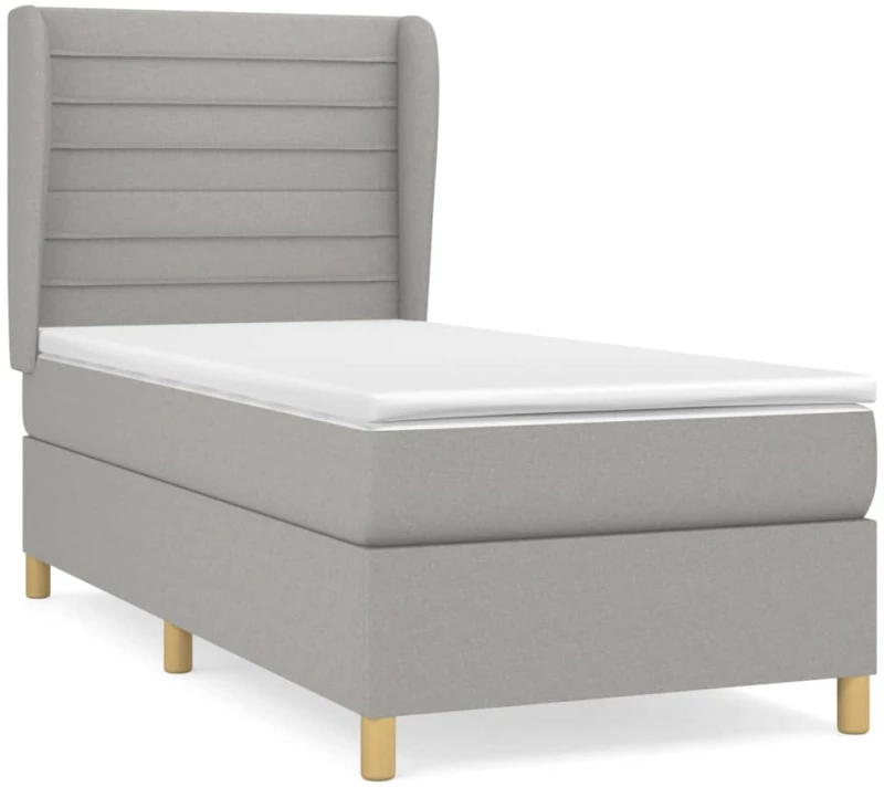 ΚΡΕΒΑΤΙ BOXSPRING ΜΕ ΣΤΡΩΜΑ ΑΝΟΙΧΤΟ ΓΚΡΙ 100X200 ΕΚ. ΥΦΑΣΜΑΤΙΝΟ 3128581