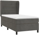 ΚΡΕΒΑΤΙ BOXSPRING ΜΕ ΣΤΡΩΜΑ ΣΚΟΥΡΟ ΓΚΡΙ 100X200 ΕΚ. ΒΕΛΟΥΔΙΝΟ 3129256