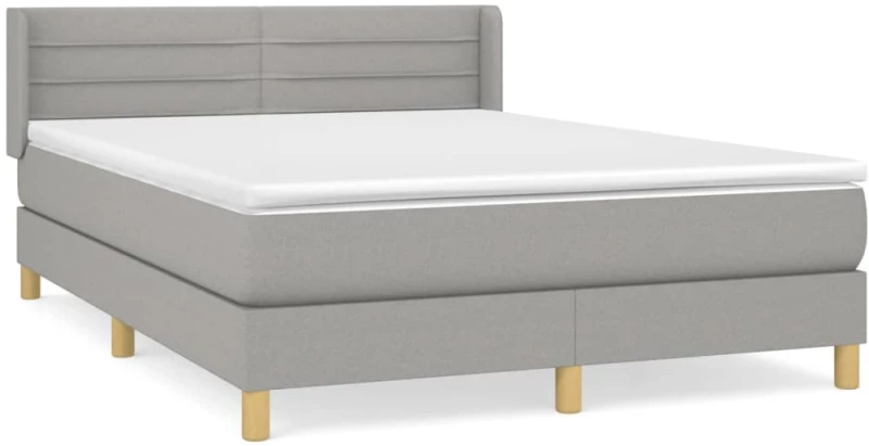 ΚΡΕΒΑΤΙ BOXSPRING ΜΕ ΣΤΡΩΜΑ ΑΝΟΙΧΤΟ ΓΚΡΙ 140X200 ΕΚ. ΥΦΑΣΜΑΤΙΝΟ 3130353