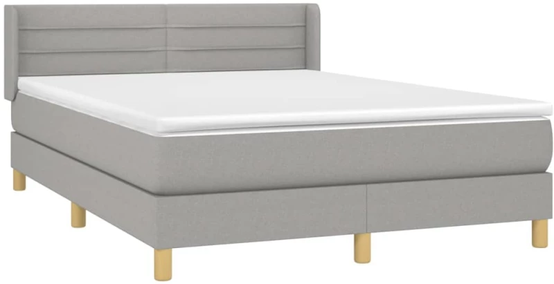 ΚΡΕΒΑΤΙ BOXSPRING ΜΕ ΣΤΡΩΜΑ ΑΝΟΙΧΤΟ ΓΚΡΙ 140X200 ΕΚ. ΥΦΑΣΜΑΤΙΝΟ 3130353