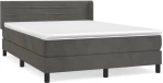 ΚΡΕΒΑΤΙ BOXSPRING ΜΕ ΣΤΡΩΜΑ ΣΚΟΥΡΟ ΓΚΡΙ 140X190 ΕΚ. ΒΕΛΟΥΔΙΝΟ 3131016