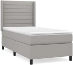 ΚΡΕΒΑΤΙ BOXSPRING ΜΕ ΣΤΡΩΜΑ ΑΝΟΙΧΤΟ ΓΚΡΙ 100X200 ΕΚ. ΥΦΑΣΜΑΤΙΝΟ 3131489