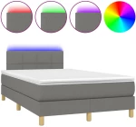 ΚΡΕΒΑΤΙ BOXSPRING ΜΕ ΣΤΡΩΜΑ & LED ΣΚ.ΓΚΡΙ 120X200 ΕΚ ΥΦΑΣΜΑΤΙΝΟ 3133702