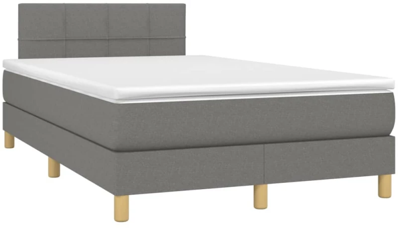 ΚΡΕΒΑΤΙ BOXSPRING ΜΕ ΣΤΡΩΜΑ & LED ΣΚ.ΓΚΡΙ 120X200 ΕΚ ΥΦΑΣΜΑΤΙΝΟ 3133702