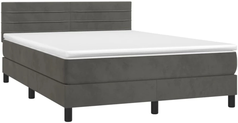 ΚΡΕΒΑΤΙ BOXSPRING ΜΕ ΣΤΡΩΜΑ & LED ΣΚ. ΓΚΡΙ 140X190ΕΚ. ΒΕΛΟΥΔΙΝΟ 3134460