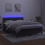 ΚΡΕΒΑΤΙ BOXSPRING ΜΕ ΣΤΡΩΜΑ & LED ΣΚ. ΓΚΡΙ 140X190ΕΚ. ΒΕΛΟΥΔΙΝΟ 3134460