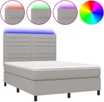 ΚΡΕΒΑΤΙ BOXSPRING ΜΕ ΣΤΡΩΜΑ & LED ΑΝ.ΓΚΡΙ 140X190ΕΚ. ΥΦΑΣΜΑΤΙΝΟ 3134949