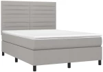 ΚΡΕΒΑΤΙ BOXSPRING ΜΕ ΣΤΡΩΜΑ & LED ΑΝ.ΓΚΡΙ 140X190ΕΚ. ΥΦΑΣΜΑΤΙΝΟ 3134949