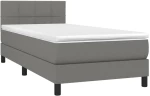 ΚΡΕΒΑΤΙ BOXSPRING ΜΕ ΣΤΡΩΜΑ ΣΚΟΥΡΟ ΓΚΡΙ 90X200 ΕΚ. ΥΦΑΣΜΑΤΙΝΟ 3140026
