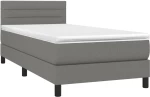 ΚΡΕΒΑΤΙ BOXSPRING ΜΕ ΣΤΡΩΜΑ ΣΚΟΥΡΟ ΓΚΡΙ 90X190 ΕΚ. ΥΦΑΣΜΑΤΙΝΟ 3140098