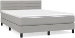 ΚΡΕΒΑΤΙ BOXSPRING ΜΕ ΣΤΡΩΜΑ ΑΝΟΙΧΤΟ ΓΚΡΙ 140X190 ΕΚ. ΥΦΑΣΜΑΤΙΝΟ 3140129