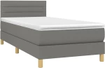 ΚΡΕΒΑΤΙ BOXSPRING ΜΕ ΣΤΡΩΜΑ ΣΚΟΥΡΟ ΓΚΡΙ 90X190 ΕΚ. ΥΦΑΣΜΑΤΙΝΟ 3140658