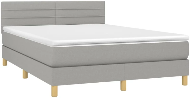 ΚΡΕΒΑΤΙ BOXSPRING ΜΕ ΣΤΡΩΜΑ ΑΝΟΙΧΤΟ ΓΚΡΙ 140X190 ΕΚ. ΥΦΑΣΜΑΤΙΝΟ 3140689