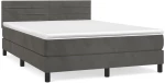 ΚΡΕΒΑΤΙ BOXSPRING ΜΕ ΣΤΡΩΜΑ ΣΚΟΥΡΟ ΓΚΡΙ 140X190 ΕΚ. ΒΕΛΟΥΔΙΝΟ 3141360