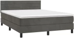 ΚΡΕΒΑΤΙ BOXSPRING ΜΕ ΣΤΡΩΜΑ ΣΚΟΥΡΟ ΓΚΡΙ 140X190 ΕΚ. ΒΕΛΟΥΔΙΝΟ 3141360