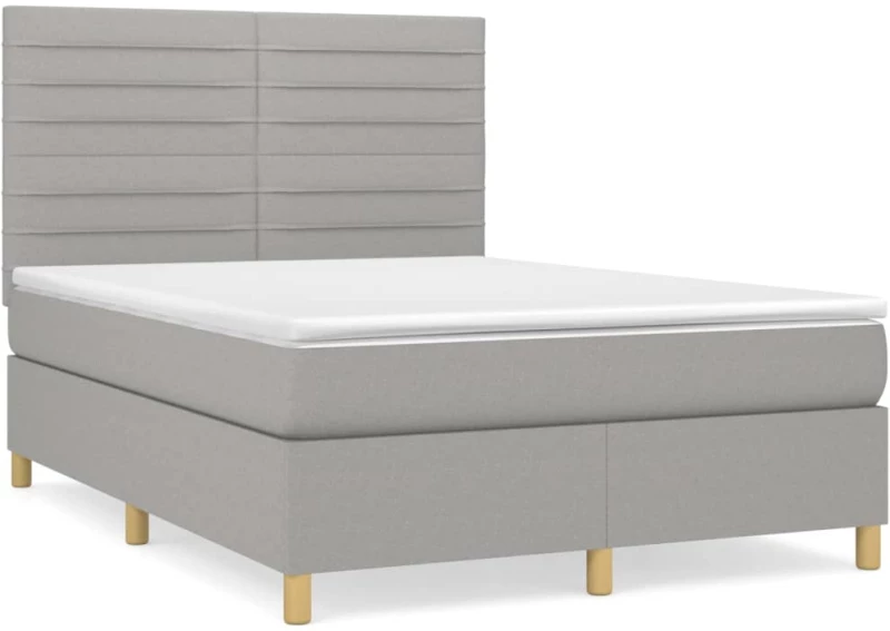 ΚΡΕΒΑΤΙ BOXSPRING ΜΕ ΣΤΡΩΜΑ ΑΝΟΙΧΤΟ ΓΚΡΙ 140X190 ΕΚ. ΥΦΑΣΜΑΤΙΝΟ 3142409