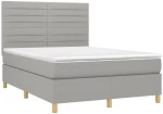 ΚΡΕΒΑΤΙ BOXSPRING ΜΕ ΣΤΡΩΜΑ ΑΝΟΙΧΤΟ ΓΚΡΙ 140X190 ΕΚ. ΥΦΑΣΜΑΤΙΝΟ 3142409
