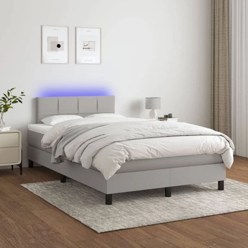 ΚΡΕΒΑΤΙ BOXSPRING ΜΕ ΣΤΡΩΜΑ & LED ΑΝ.ΓΚΡΙ 120X200 ΕΚ ΥΦΑΣΜΑΤΙΝΟ 3133141